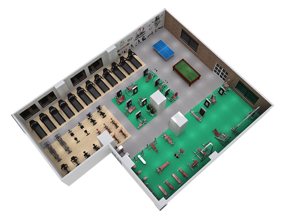 1000平方健身房配置方案-广西haobotiyu-好博健身器材有限公司