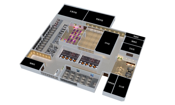 1700平方健身房配置方案-广西haobotiyu-好博健身器材有限公司