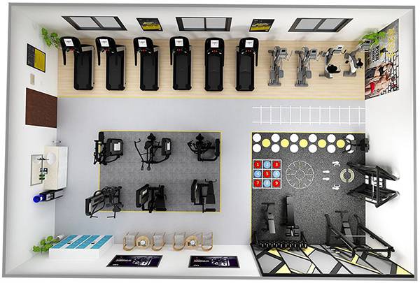120平方健身房配置方案-广西haobotiyu-好博健身器材有限公司
